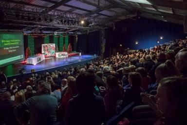 The packed-out audience The packed-out audience